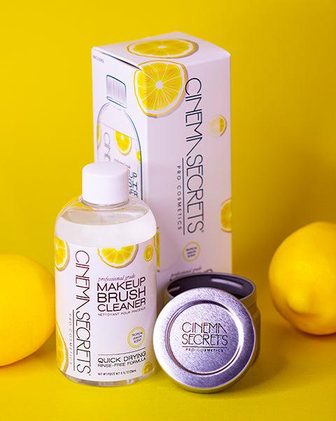 Cinema Secrets Professional Brush Cleaner Starter Kit - Tropical Lemon Scent | Deep Cleans Makeup Brushes for Flawless Application | Perfect for Home & Salon Use