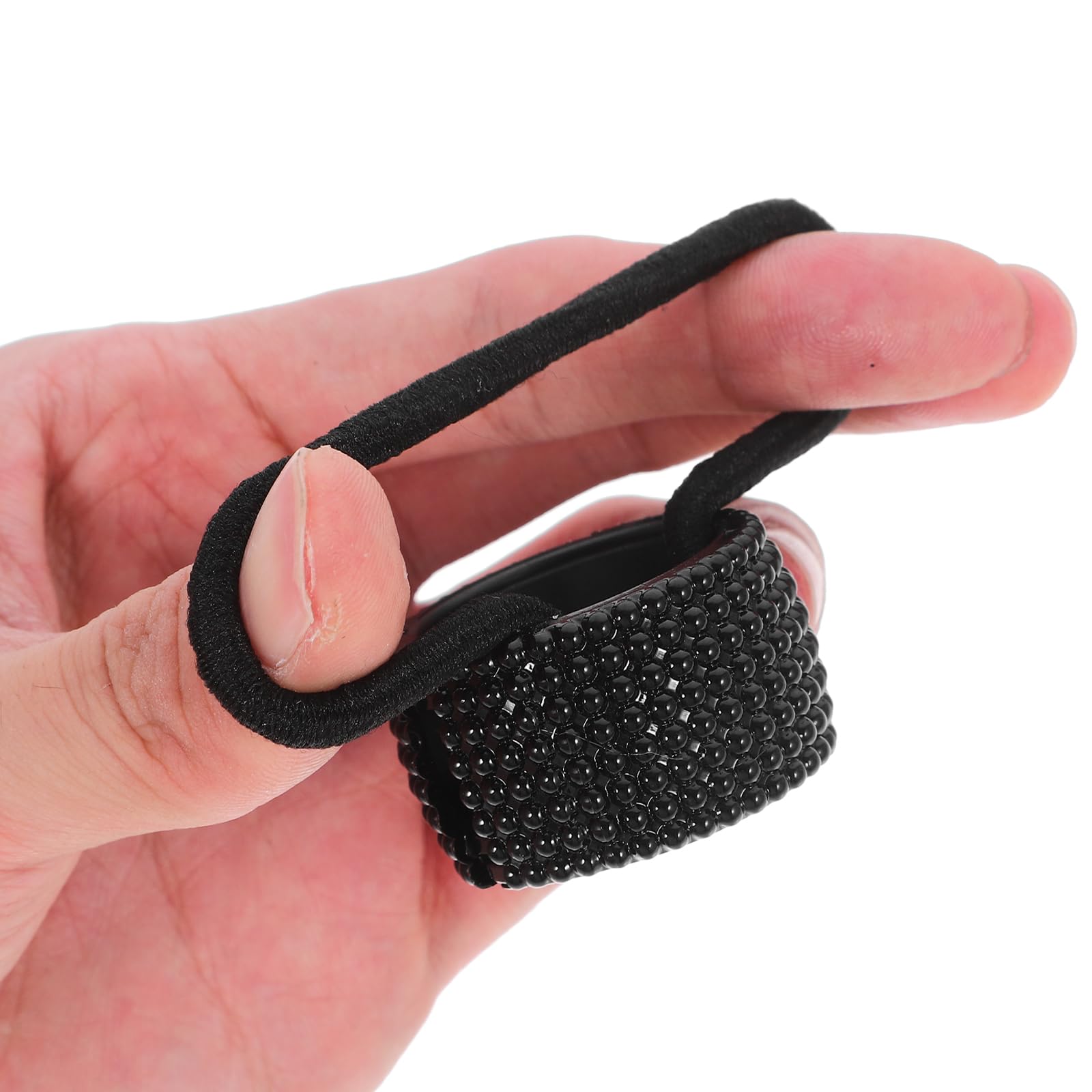 KESYOO Punk Gothic Elastic Hair Tie Band - Black Crystal Beaded Ponytail Cuff Wrap Holder for Women & Girls | Perfect for Parties, Concerts, Gothic Fashion & Everyday Wear