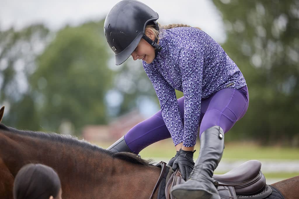 Kerrits Kids Ice Fil Full Seat Horse Riding Tech Tights - Cooling Breathable Equestrian Leggings with Pockets for Girls & Boys | Summer Riding Lessons, Horse Shows & Stable Activities