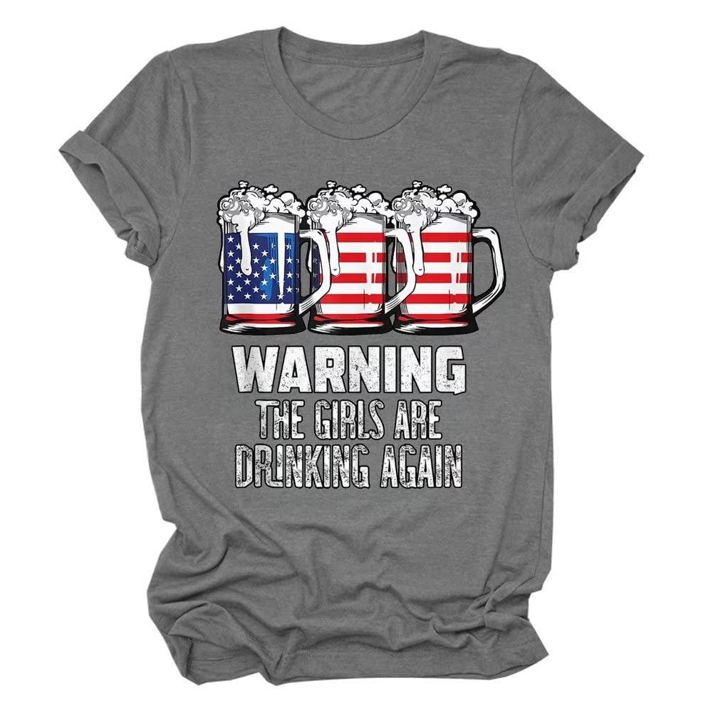 Funny Warning The Girls Are Drinking Again T-Shirt - Best Friend Graphic Tee for Women - Perfect Gift for Girls' Night Out, Bachelorette Parties & Casual Hangouts