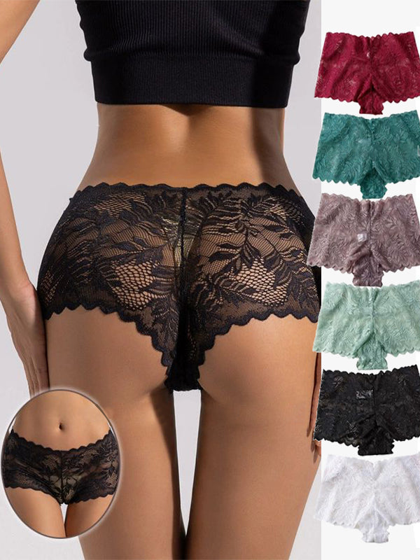 ZASUWA Women's Sexy Solid Color Lace Underwear - Comfortable & Breathable Panties for Everyday Wear, Date Night & Special Occasions