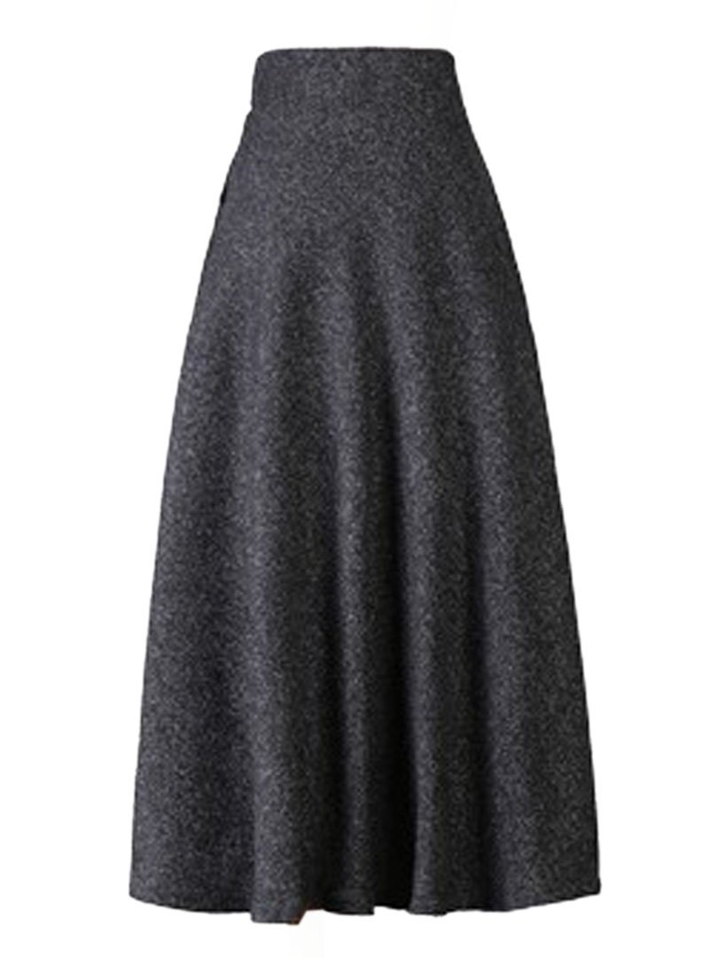 Choies Women's High Waist A-line Flared Long Skirt for Winter & Fall | Midi Length Skirt for Casual, Office & Party Wear | Plus Size Available