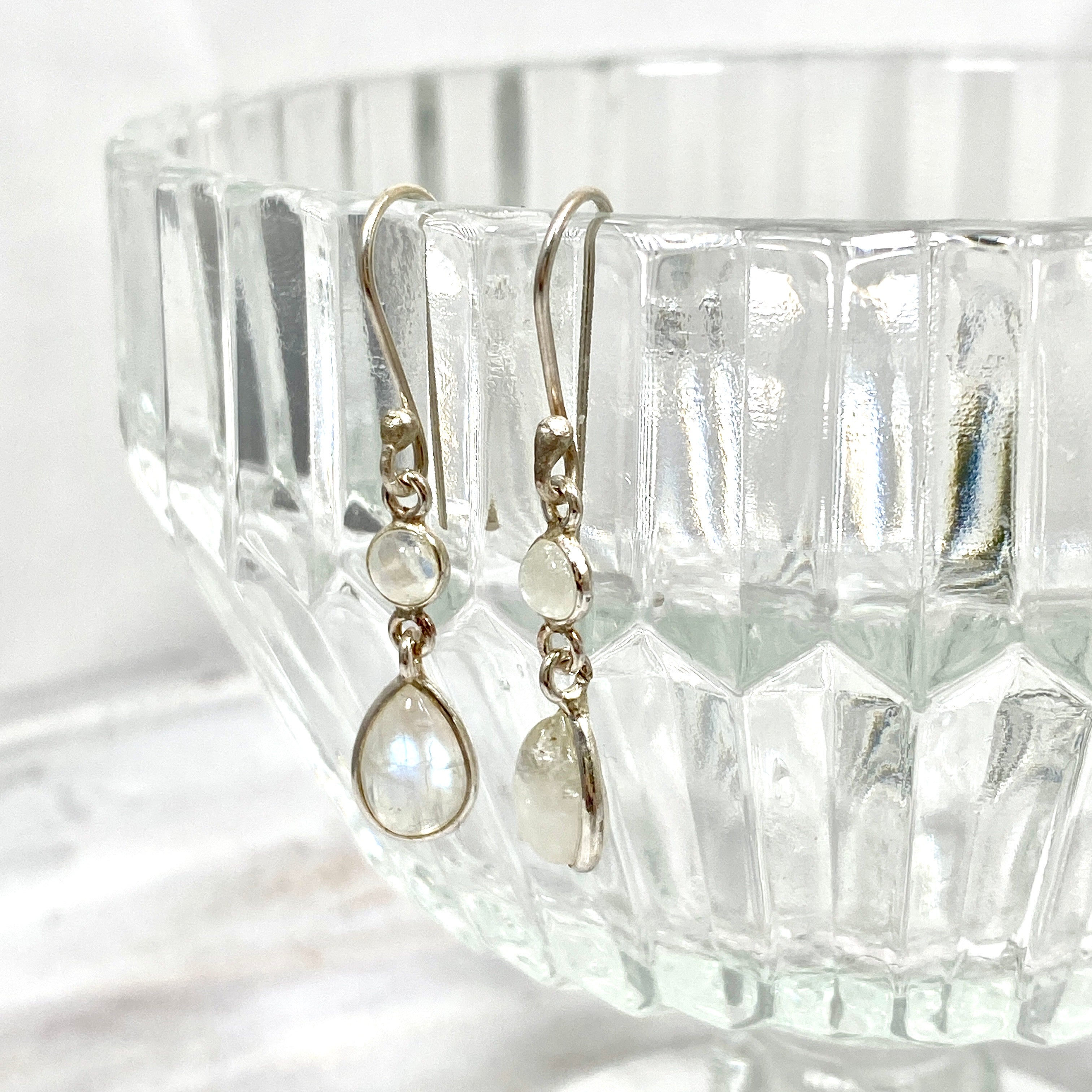 Rainbow Moonstone Teardrop Earrings for Women – Multi Stone Dangle Earrings – Elegant Boho Jewelry Gift for Birthday, Wedding & Party – KEGJ1199
