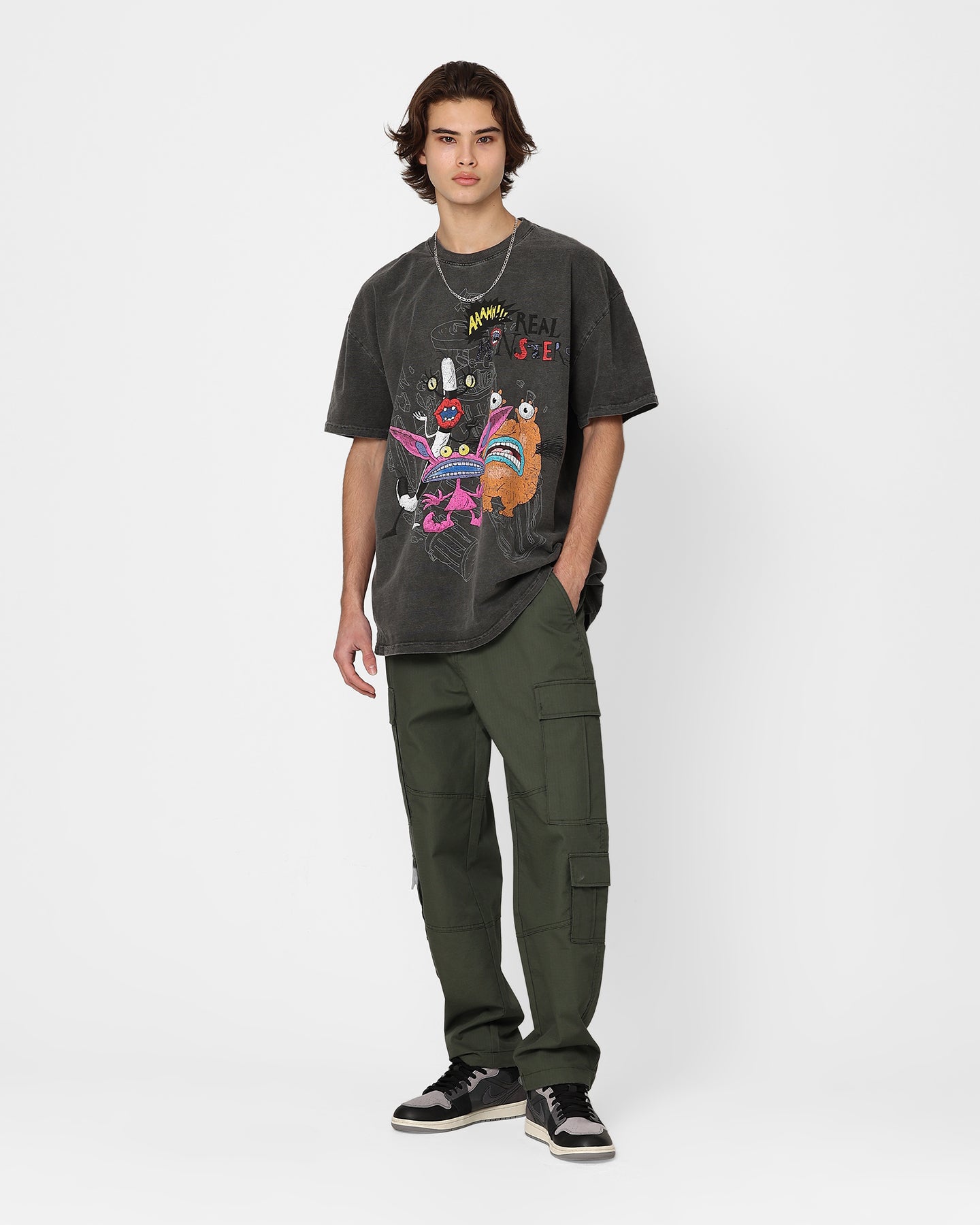 American Thrift x Aaahh!!! Real Monsters Vintage Heavyweight T-Shirt - Black Wash | 90s Cartoon Tee for Casual Wear & Retro Fashion