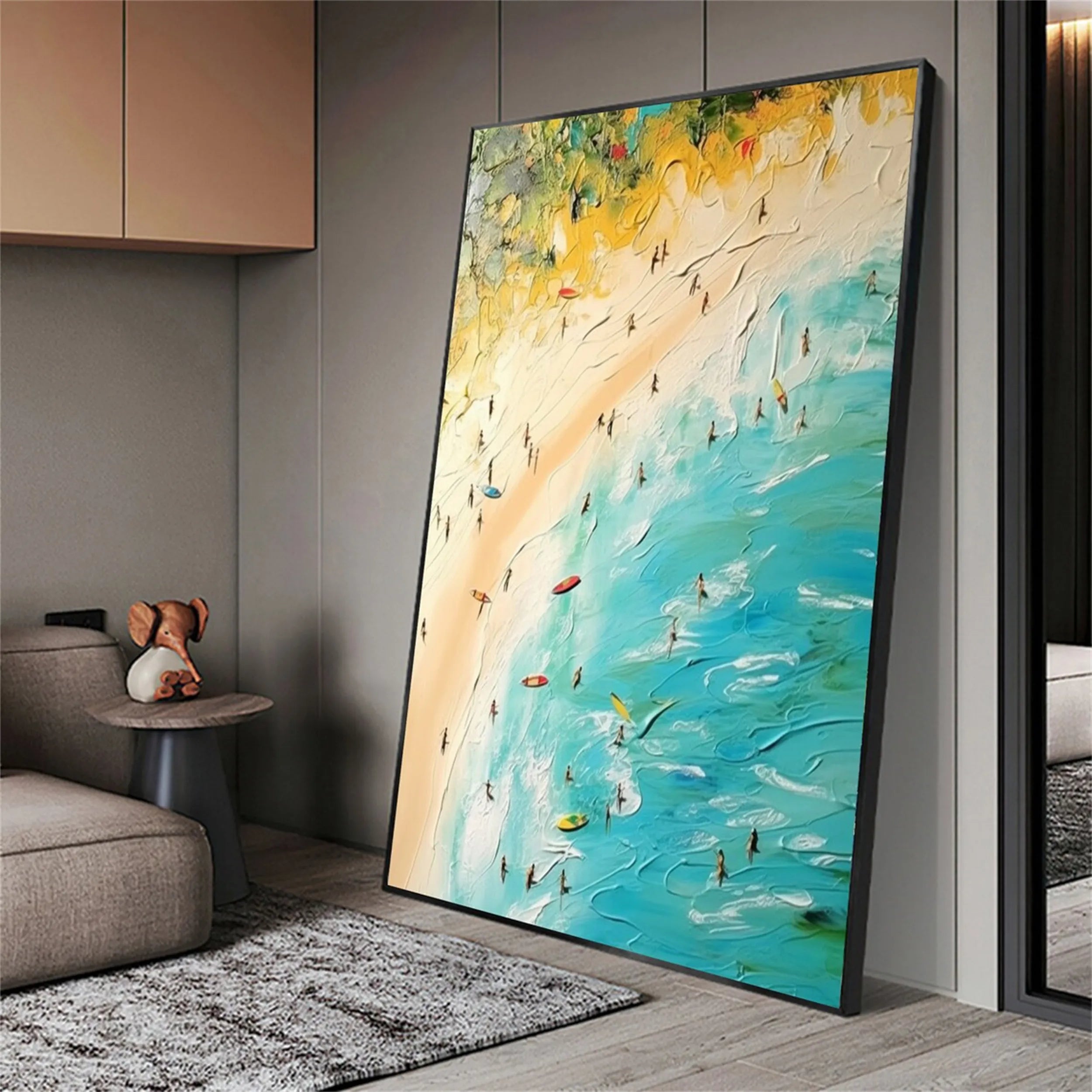 Seascape and Snowy Peak Landscape Painting - Premium Wall Art Decor for Living Room, Bedroom, Office #SP027