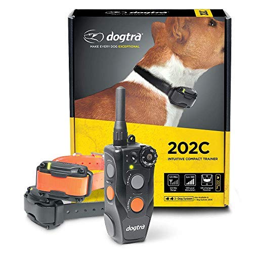 Waterproof Dogtra 202C Remote Training E-Collar - 1/2 Mile Range, One-Handed Operation for 2 Dogs | Includes Teacher's Pet Complete Kit with Clicker, Stainless Steel Lead & Hunting Dummy | Perfect for Obedience Training, Hunting & Outdoor Adventures