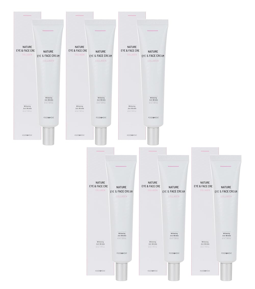 3W Clinic Foodaholic Natural Collagen Eye & Face Cream 40ml (6 Pack) - Anti-Aging, Wrinkle Reduction, Korean Beauty Skincare | Perfect for Daily Hydration & Night Routine