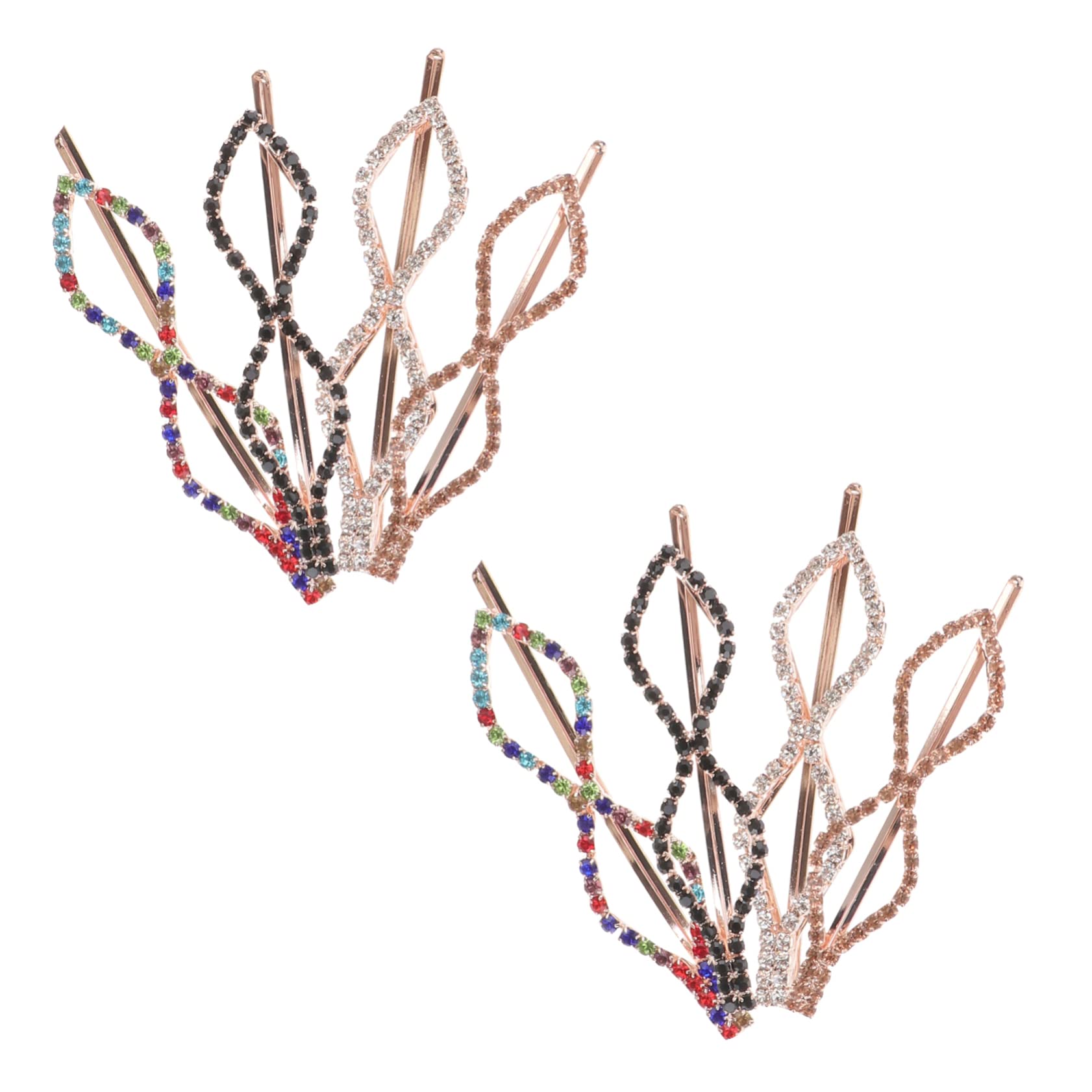Lurrose 8-Piece Rhinestone Hair Clips Set - Elegant Metal Hair Barrettes for Women & Girls - Perfect for Parties, Weddings, Prom & Everyday Styling