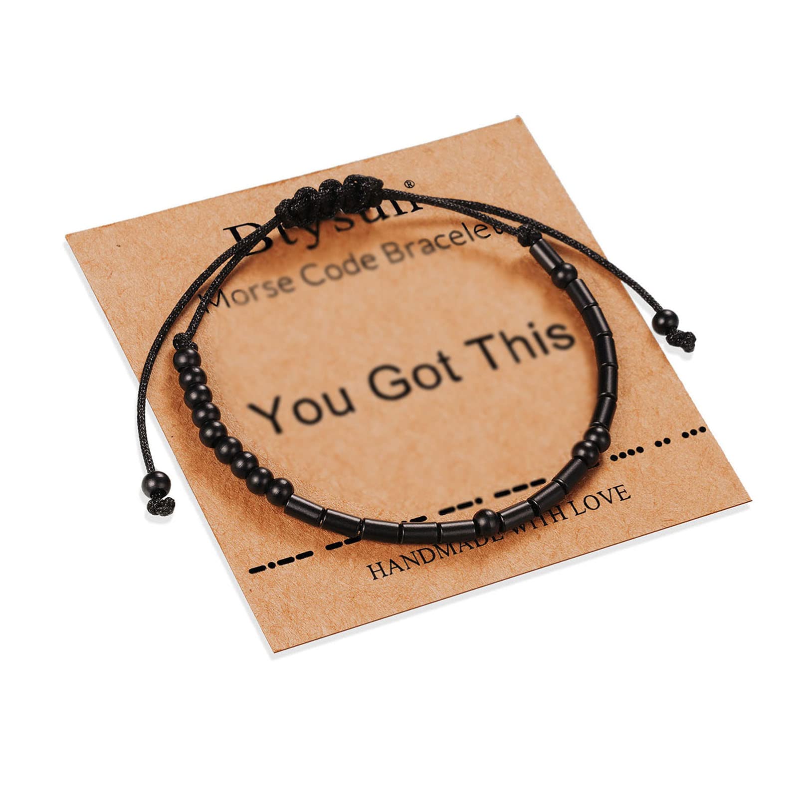 Morse Code Bracelet for Women & Men - Adjustable Black Braided Leather Bracelet - Inspirational Motivational Gift for Sister, Daughter, Mom, Dad, Best Friend - Birthday, Christmas Jewelry Gift - Perfect for Daily Wear, Special Occasions & Thoughtful Surprises
