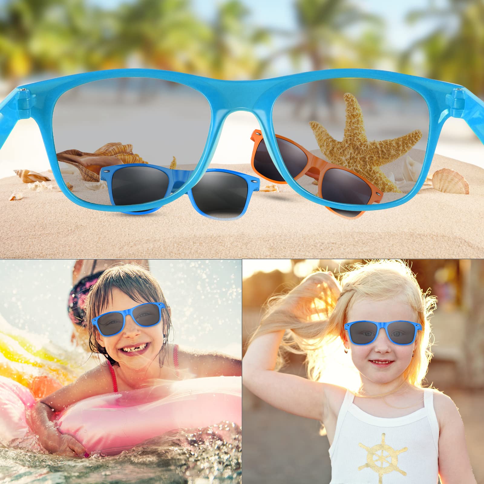 FEPITO Kids Party Sunglasses Bulk Pack - Fun Birthday Party Favors & Supplies for Boys and Girls - Perfect for Birthday Parties, Pool Parties, and Summer Events