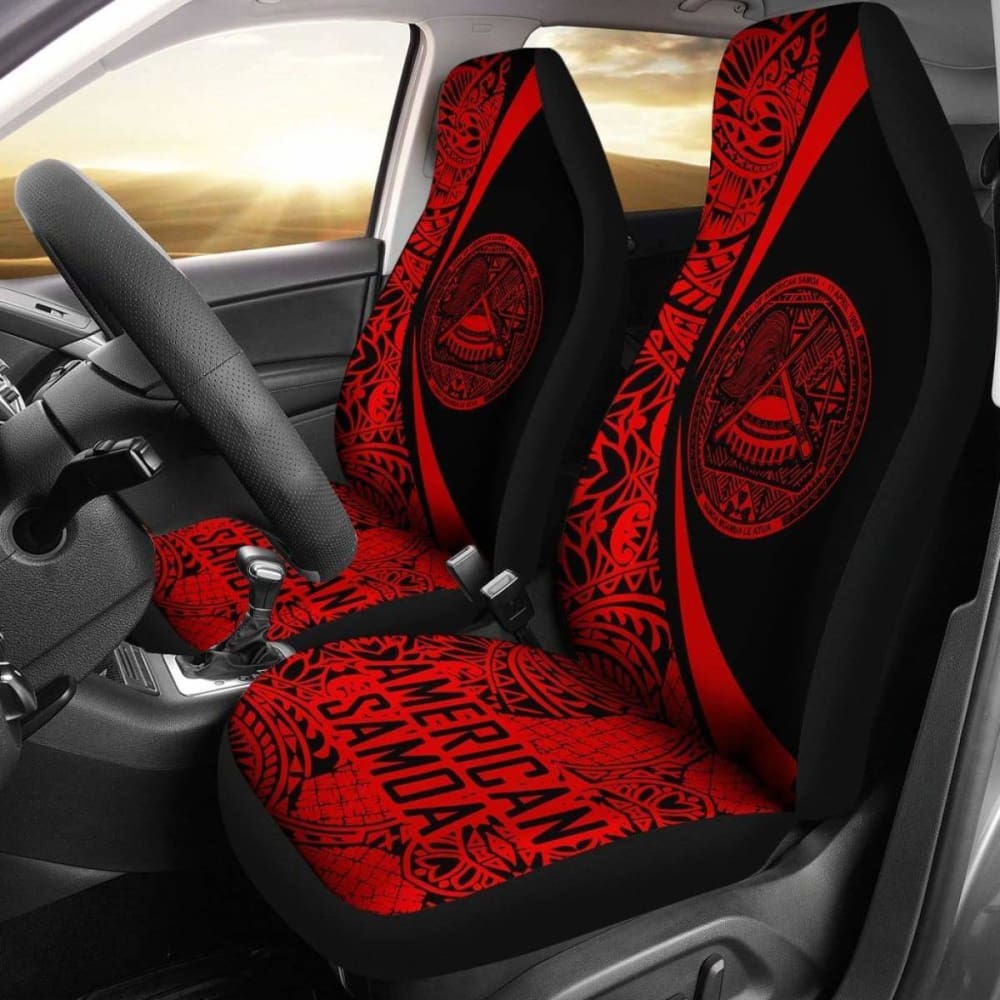 Premium American Samoa Car Seat Covers - Breathable Circle Design for Cars, SUVs & Trucks (Model 105905) | Perfect for Road Trips & Daily Commutes