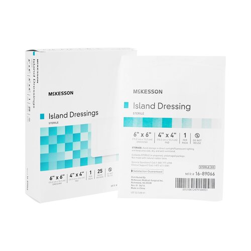 McKesson Island Dressing - Sterile Wound Care Pads for First Aid, Burns & Surgical Wounds (Various Sizes) - Ideal for Home, Hospital & Emergency Kits