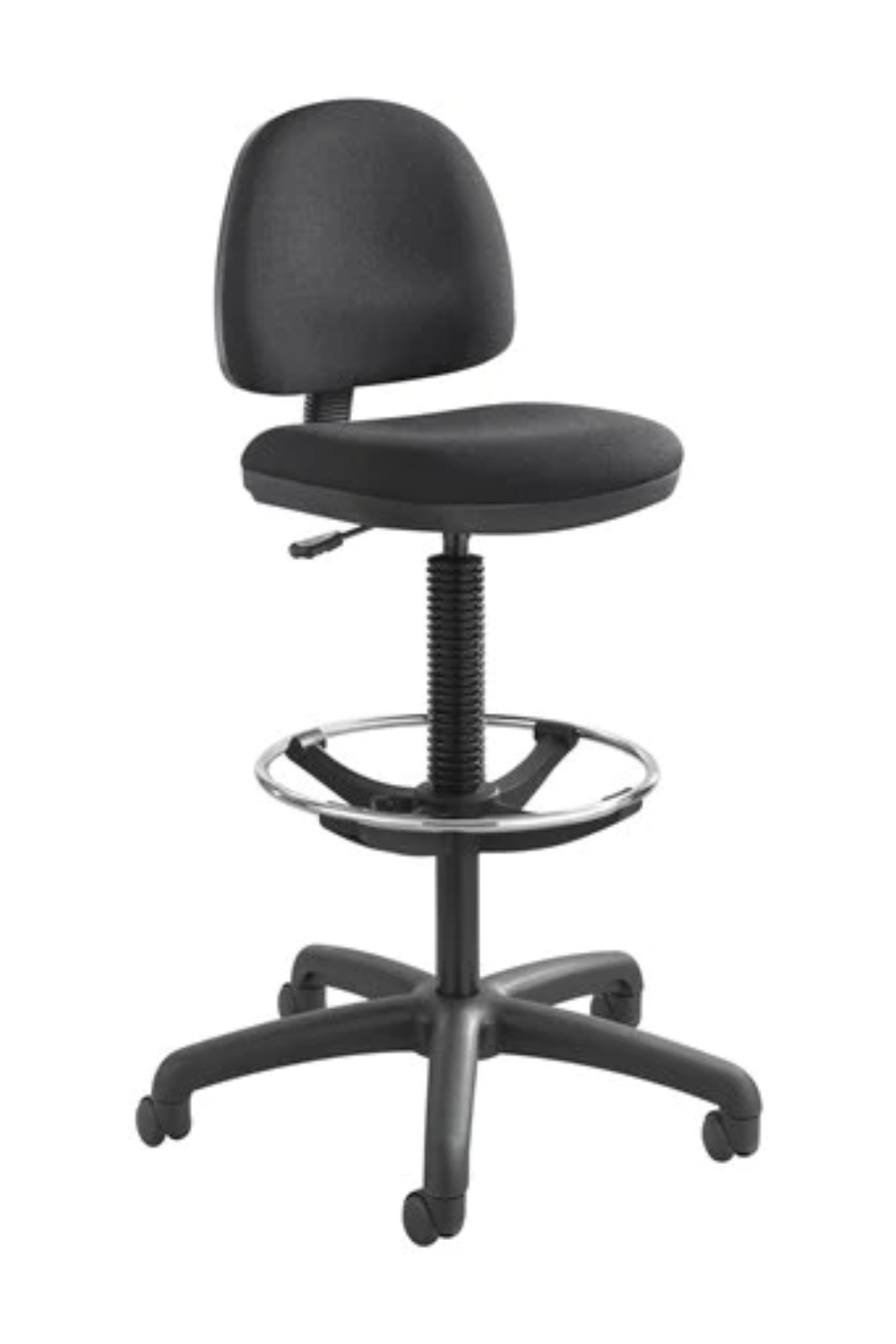 Safco 3401BL Adjustable Height Office Chair with Foot Ring - Ergonomic Support for Extended Sitting, Perfect for Home & Office Workspaces