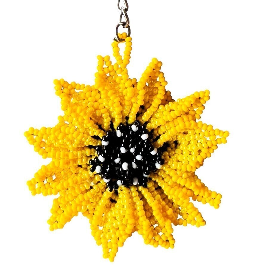 Sunflower Beaded Keychain - Handmade Floral Keyring for Women, Girls - Perfect for Gifts, Backpacks, Purses & Home Decor