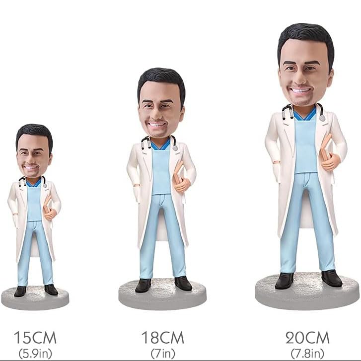 Custom Bobbleheads - Unique Handmade Personalized Figurines with Full Body Customization & Sturdy Wooden Base - Perfect Graduation Gifts, Wedding Favors, Anniversary Presents & Office Decor