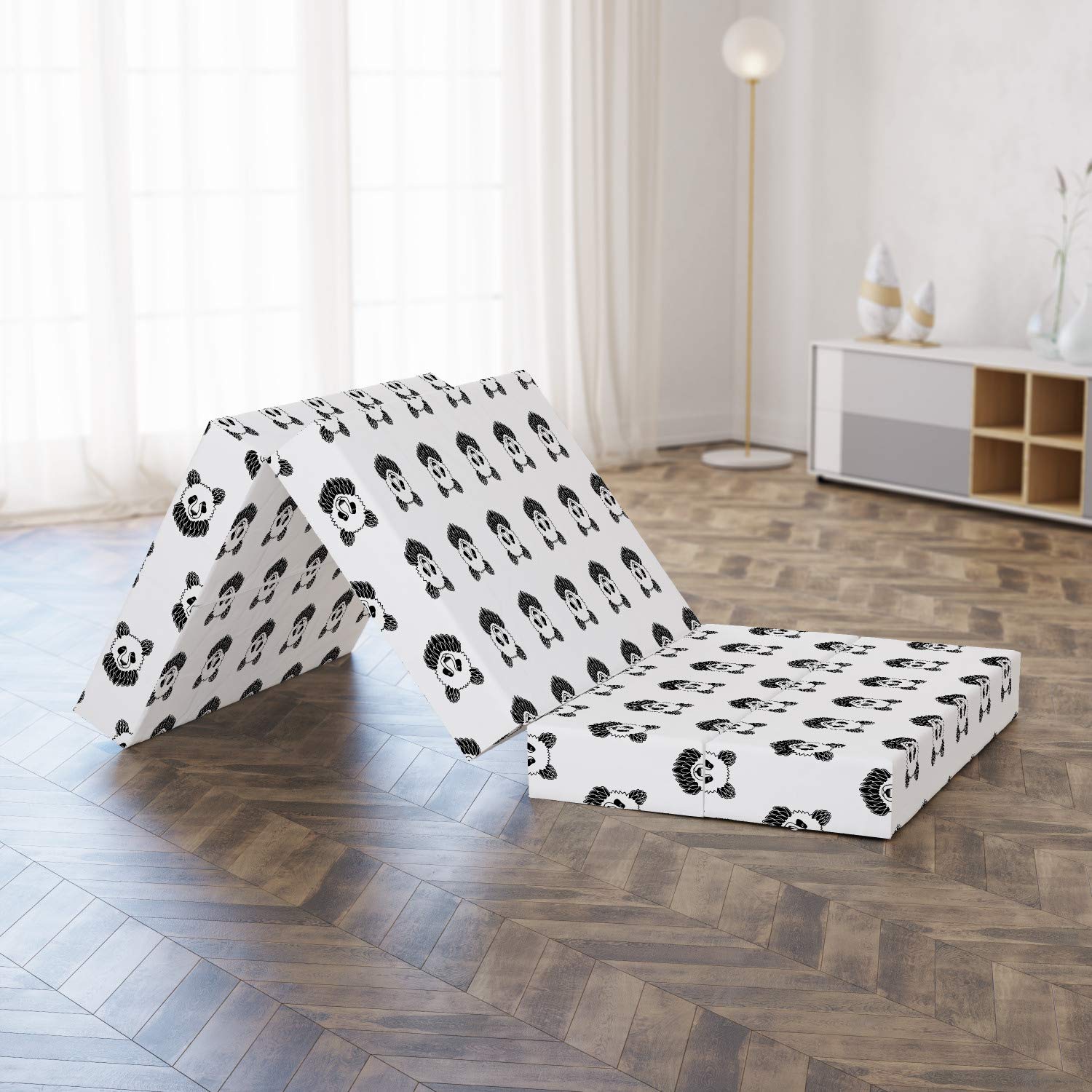 Ambesonne Tattoo-Inspired Panda Bear Foldable Mattress - 74.8
