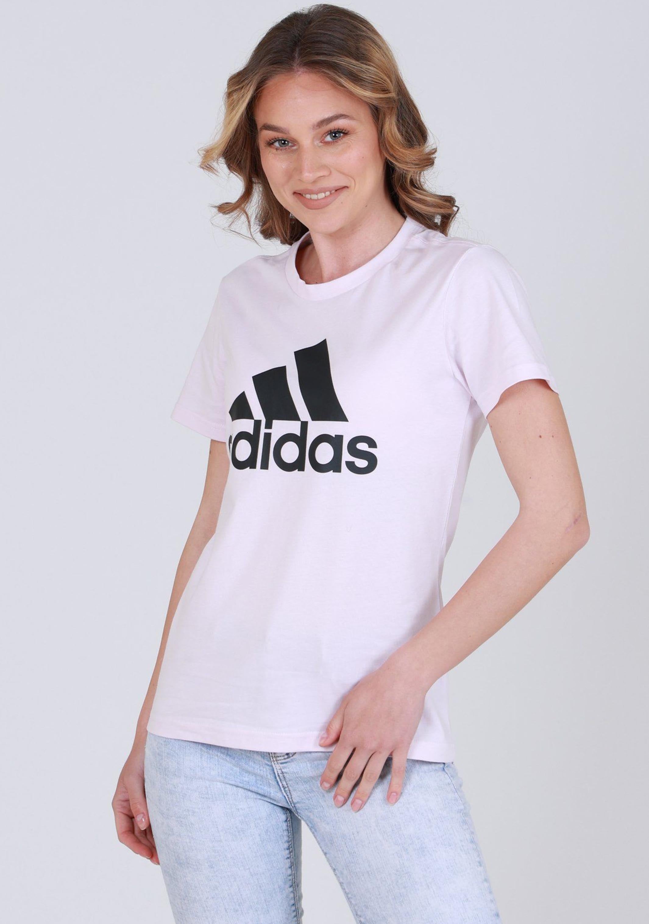 Adidas Women's Essentials Logo T-Shirt - Soft Cotton Casual Tee for Everyday Wear, Gym, and Lounge