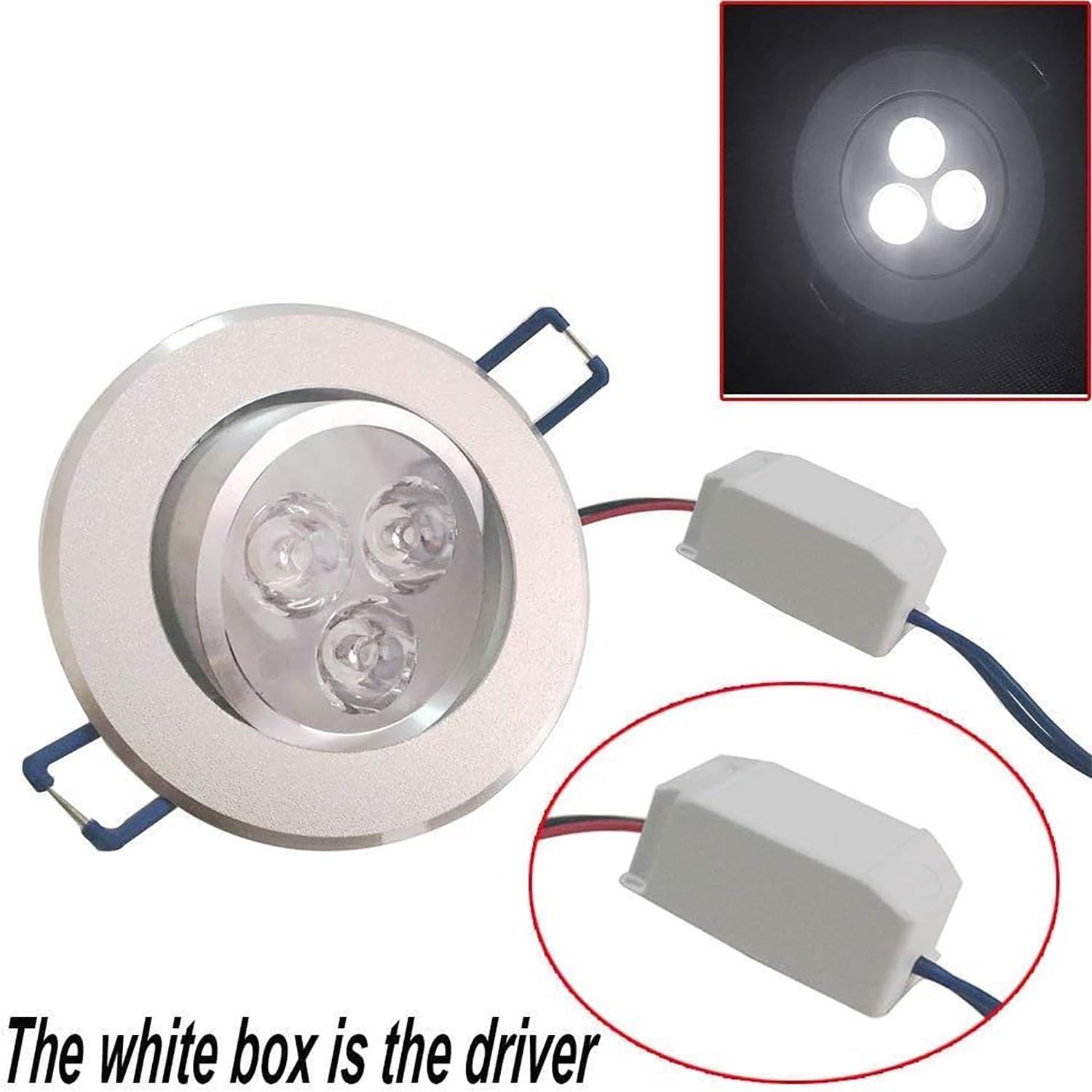 10 Pack Dimmable LED Ceiling Light Downlight 3W 110V Cool White Recessed Spotlight Fixture with LED Driver - Perfect for Kitchen, Bathroom, Closet and Hallway Lighting
