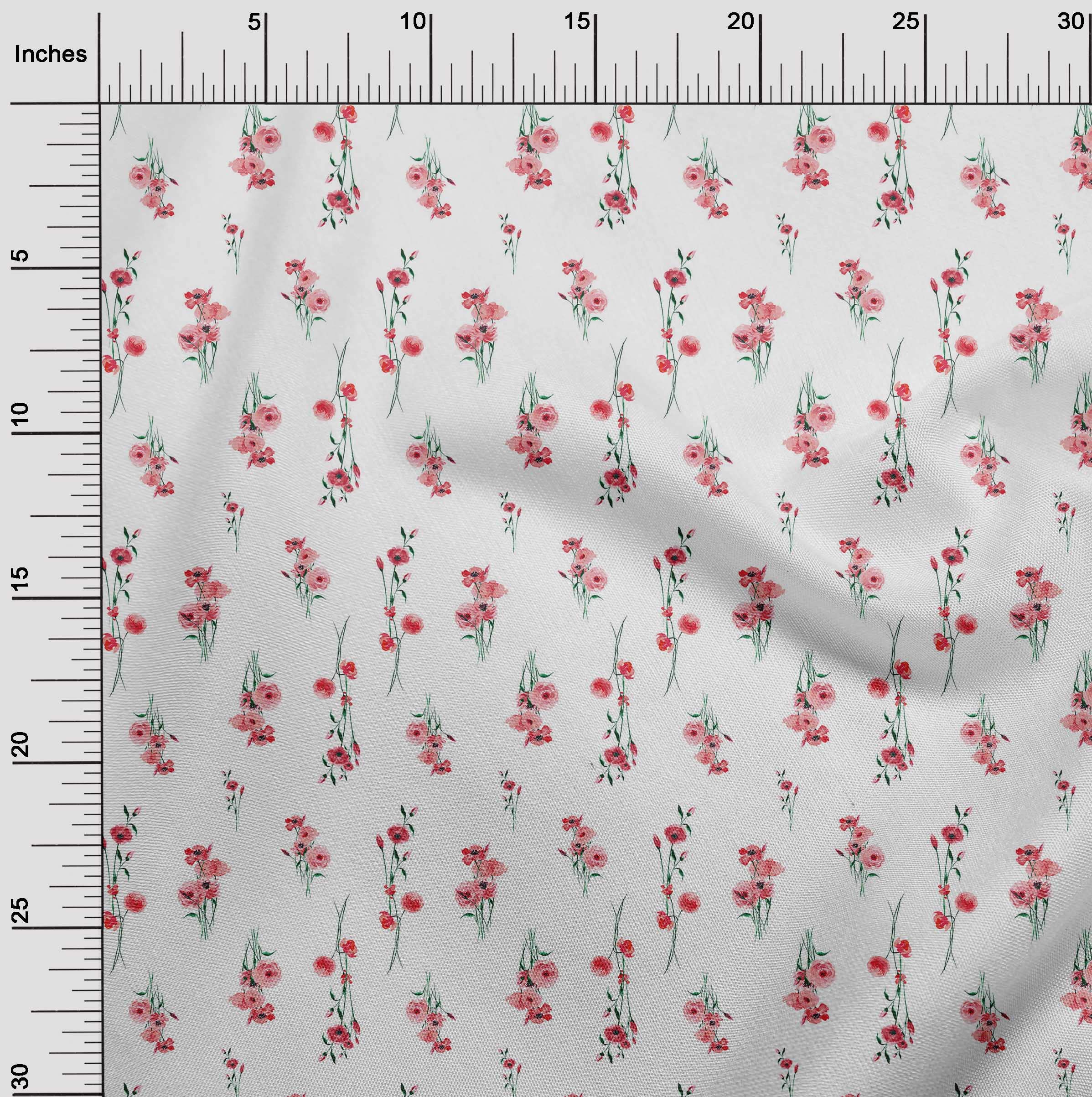 oneOone Cotton Silk Pink Floral Print Fabric by The Yard - 42 Inch Wide - Perfect for Dresses, Blouses, and Home Decor