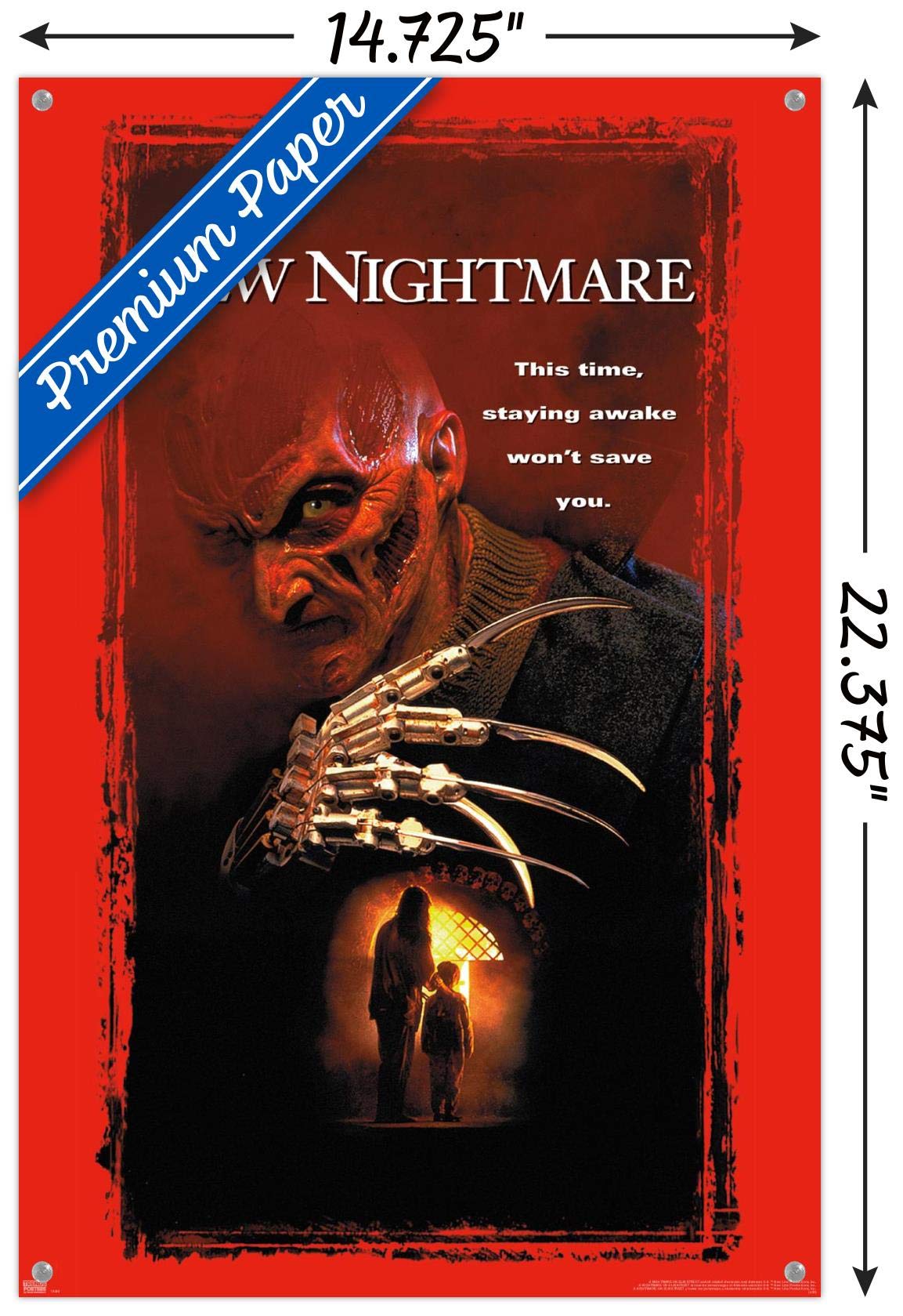 New Nightmare Horror Movie One Sheet Wall Poster with Push Pins - Perfect for Bedroom, Home Theater & Halloween Decor