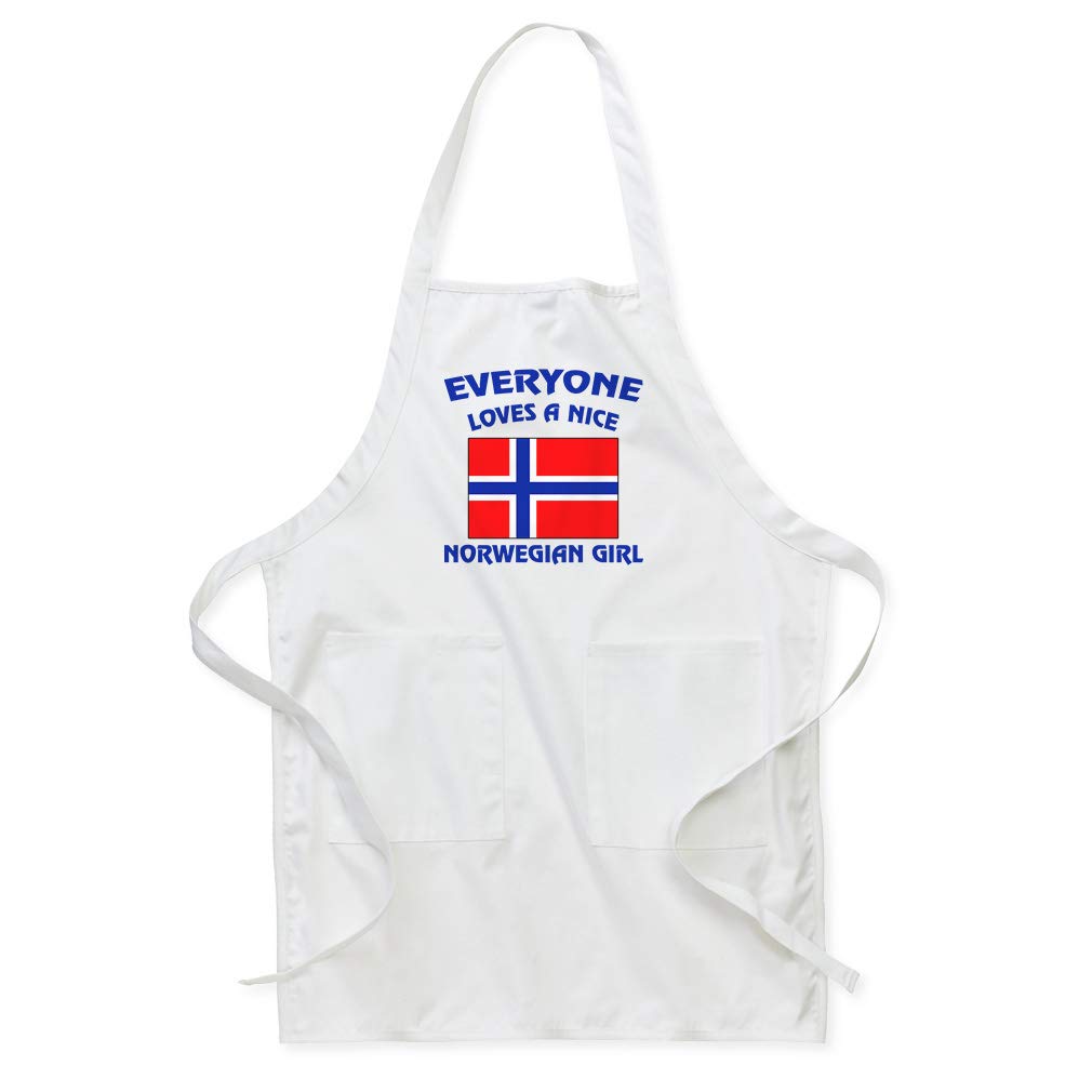 Norwegian Girl Norway Norwegians Bib Kitchen Apron - Cute & Durable Cooking Apron for Women, Perfect for Baking, Grilling & Kitchen Decor