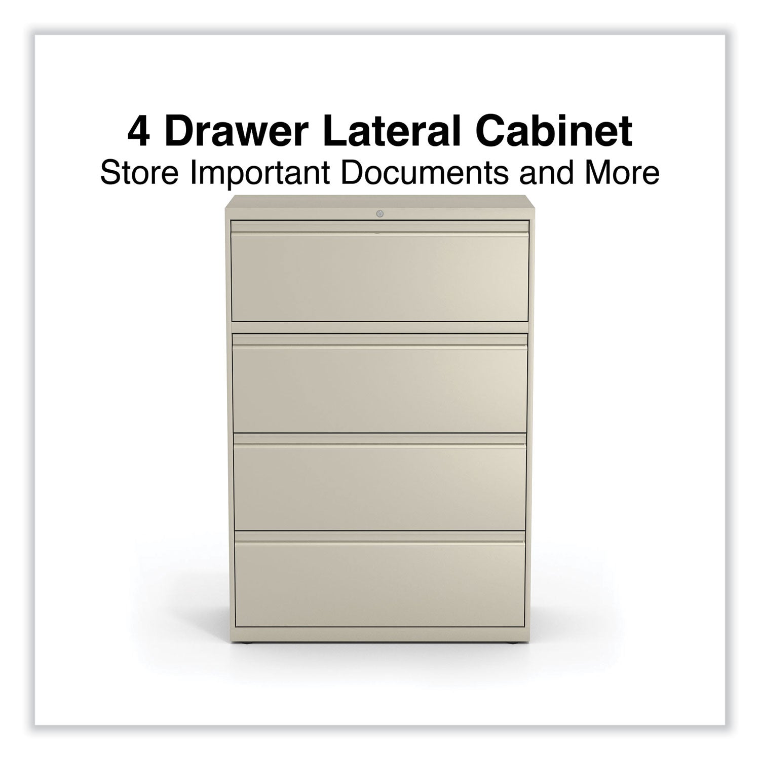 Alera® 4-Drawer Lateral File Cabinet - Legal/Letter Size - Putty Finish - 36