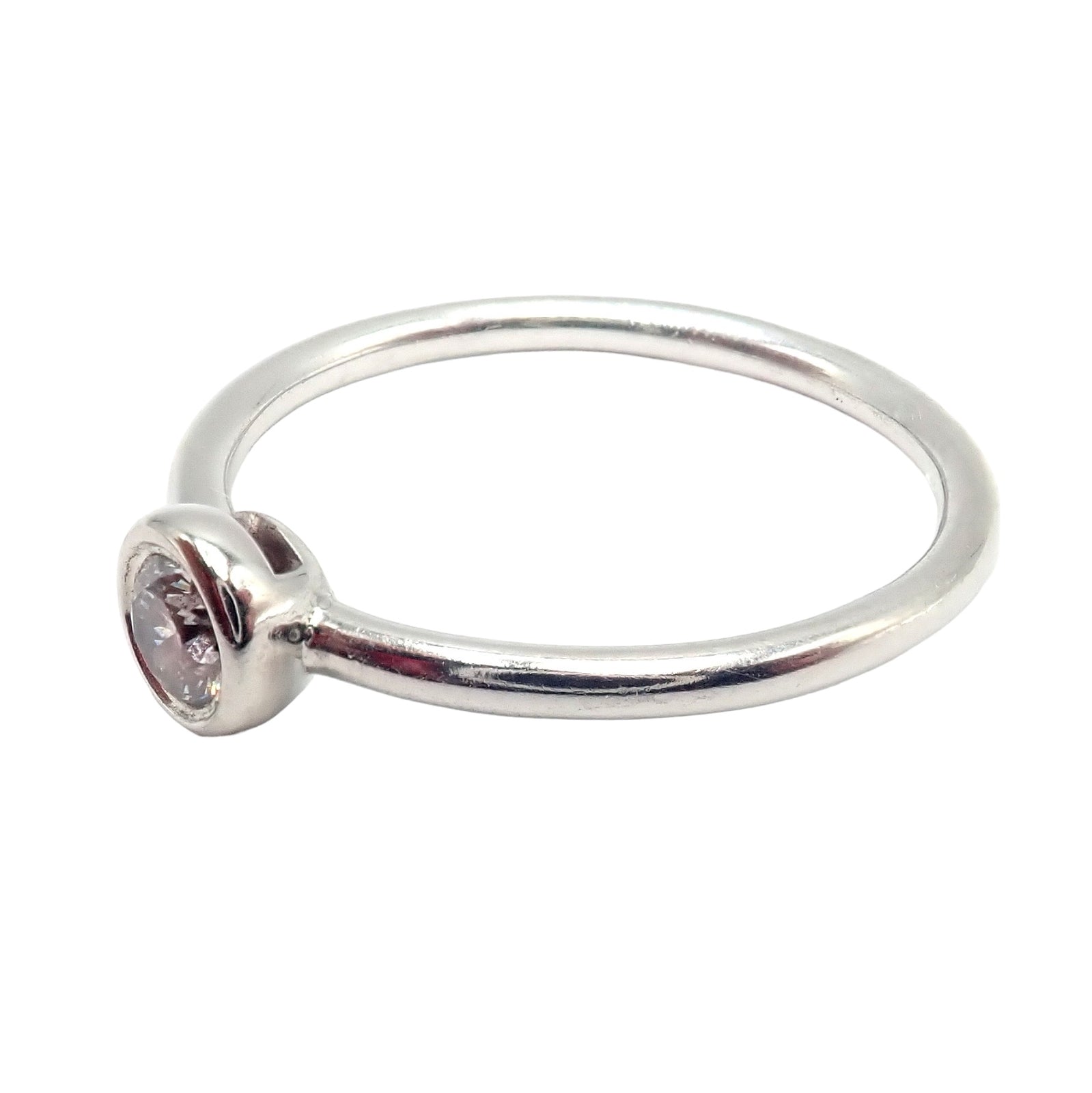 Tiffany & Co Platinum 0.12 Carat Diamond Engagement Stacking Ring - Size 6.5 - Perfect for Wedding Bands, Anniversary Gifts & Proposal Jewelry