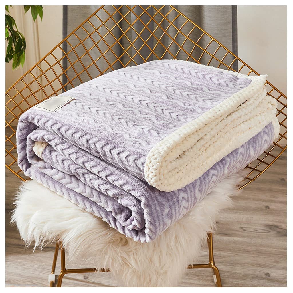 Luxury Soft Coral Velvet Throw Blanket - Thick & Warm Flanged Edge - 100x150cm Machine Washable - Perfect for Couch, Sofa & Lounge - Cozy Home Decor Gift (Color: D)