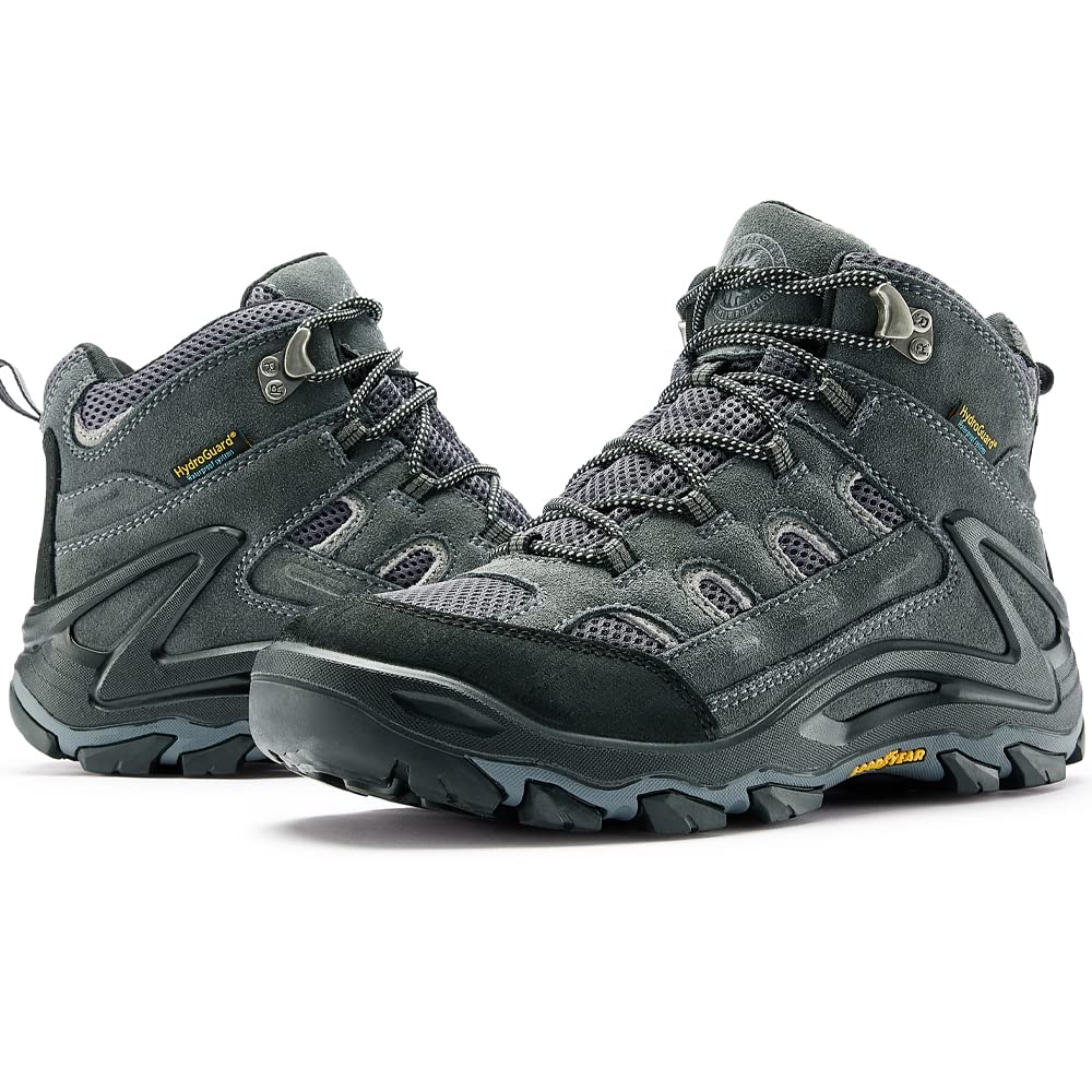 ROCKROOSTER Men's Waterproof Hiking Boots - Lightweight Mid Ankle Trekking Shoes for Backpacking, Outdoor Tactical & Combat Mountaineering - Perfect for Trail Running, Camping and Mountain Climbing Adventures