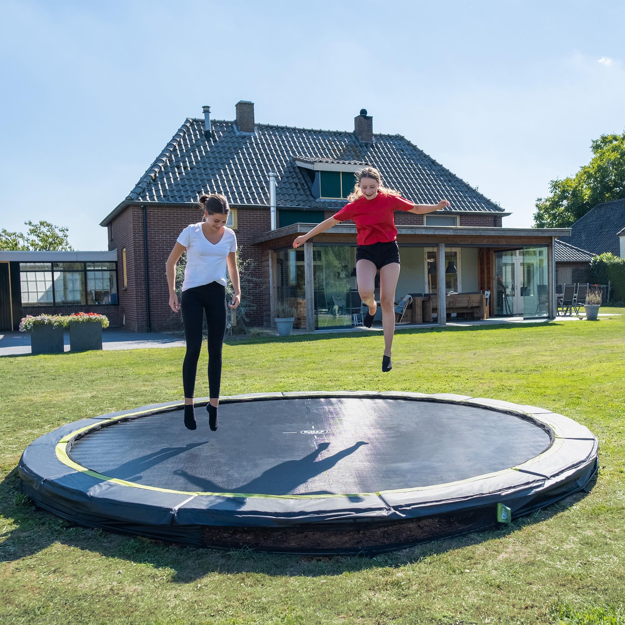 EXIT Silhouette Ground Sports Trampoline - Professional Outdoor Fitness & Training Equipment for Backyard, Gymnastics, and Park Use