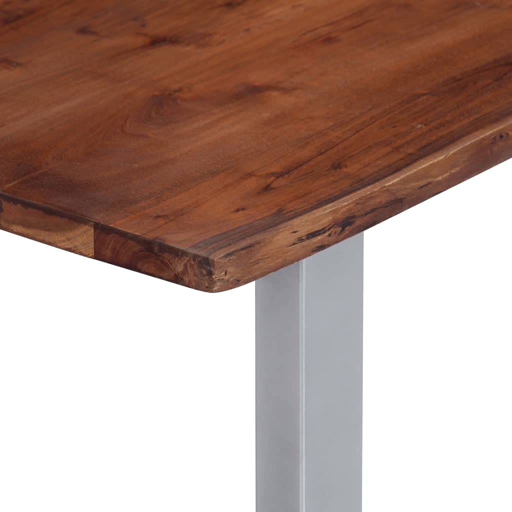Premium Acacia Wood Coffee Table with Sheesham Finish & Powder-Coated Iron Legs - 45.3