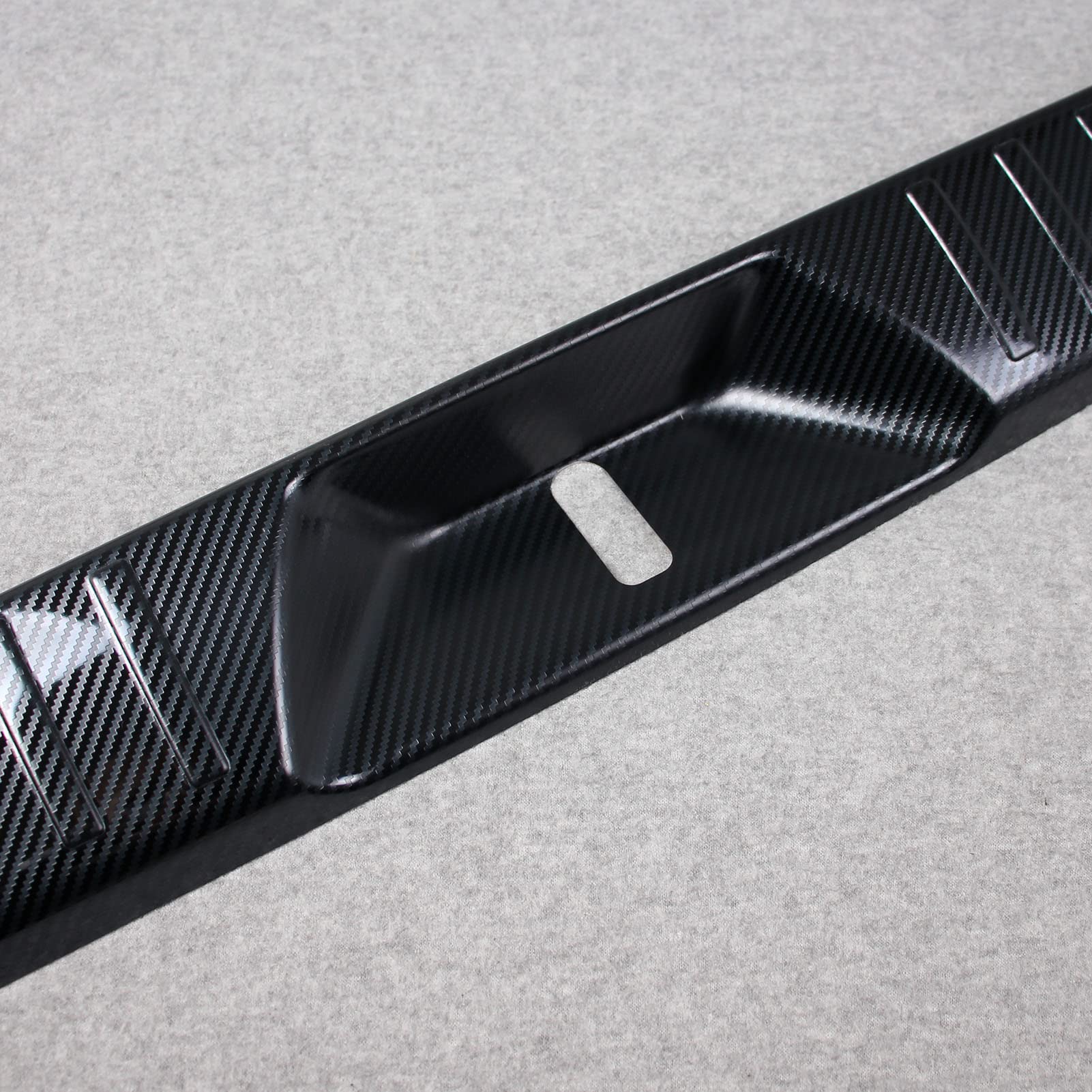 Beautost Stainless Steel Rear Bumper Sill Guard Cover for Toyota Sienna 2021-2025 - Carbon Fiber Black Trim - Interior Protection & Style Upgrade for Family Road Trips & Daily Commutes