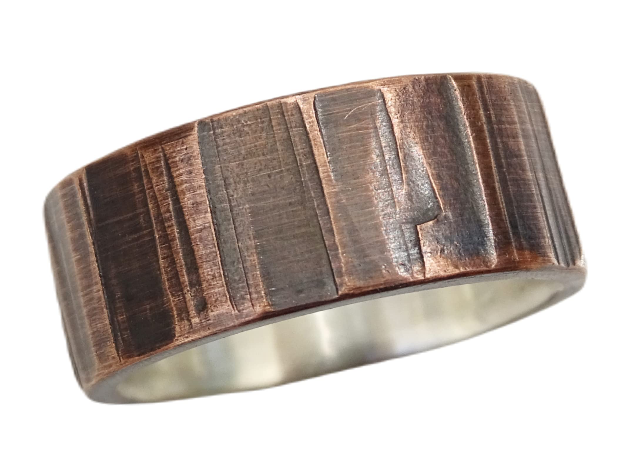 Men's Copper Wedding Ring - Rustic Mixed Metal Viking Band, Celtic Design Unique Anniversary Gift for Him - Perfect for Weddings, Engagements & Special Occasions