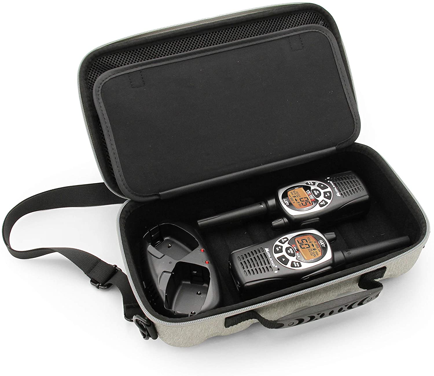 CASEMATIX Durable CB Radio Case - Compatible with Midland, Cobra, Uniden Handheld 2-Way Radios | Waterproof & Shockproof Protection for Outdoor, Camping, and Emergency Communication