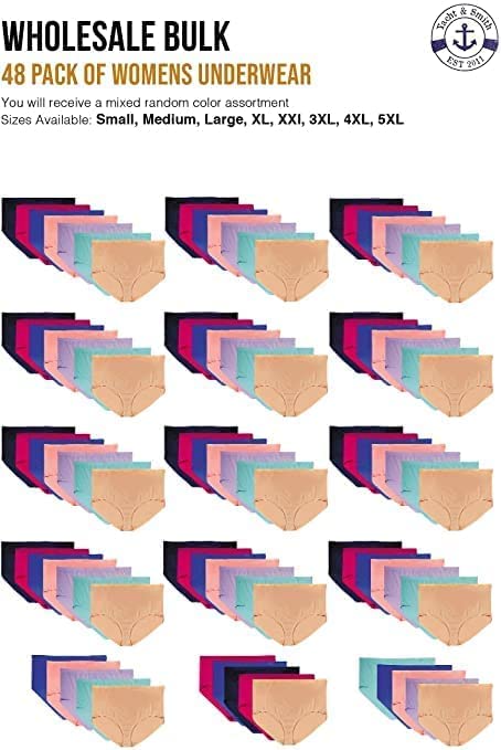 BILLIONHATS Women's Cotton Underwear Pack - Soft Breathable Ladies Briefs for Everyday Comfort (Bulk Wholesale) - Perfect for Homeless Shelters, Charity Donations & Women's Shelters