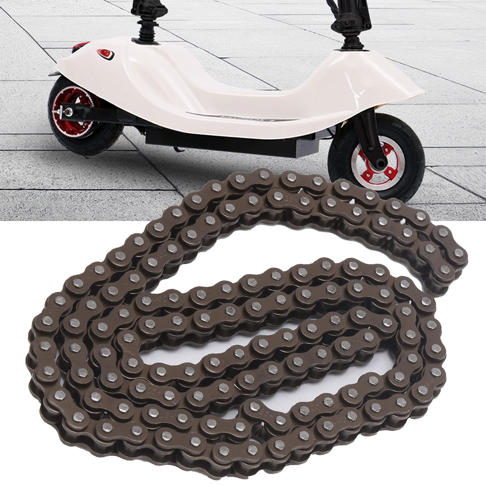 Heavy Duty 124 Links Steel Chain for Electric Scooters - Anti-Corrosion & Anti-Rust Scooter Replacement Part - Perfect for Commuting, Off-Road & Urban Riding
