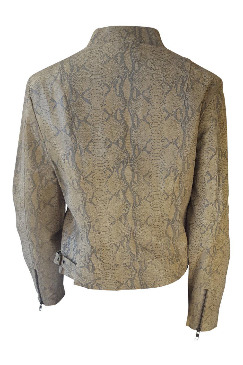 EQUATION Women's Genuine Leather Snakeskin Biker Jacket - Size 14 - Stylish Motorcycle Jacket for Women - Perfect for Riding, Night Out & Fashion Statement