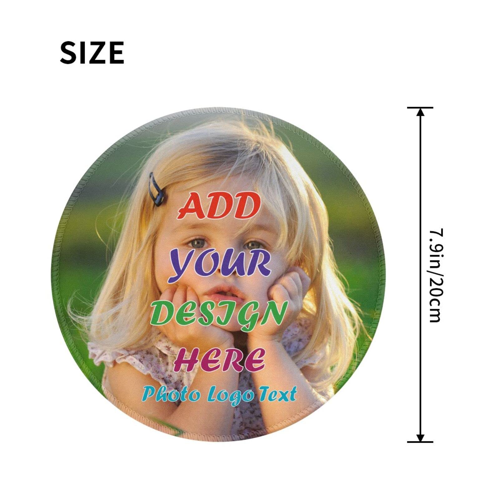 Custom 8 Inch Round Mouse Pad - Personalized Photo, Name & Text Mousepad for Computer, Laptop, Desk - Perfect for Gaming, Office & Home Workspace