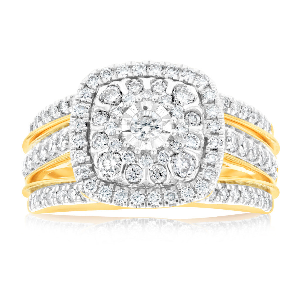 9ct Yellow Gold 1.00ct Diamond Dress Ring for Women - Elegant Solitaire Engagement & Wedding Band - Perfect for Anniversaries, Proposals & Special Occasions