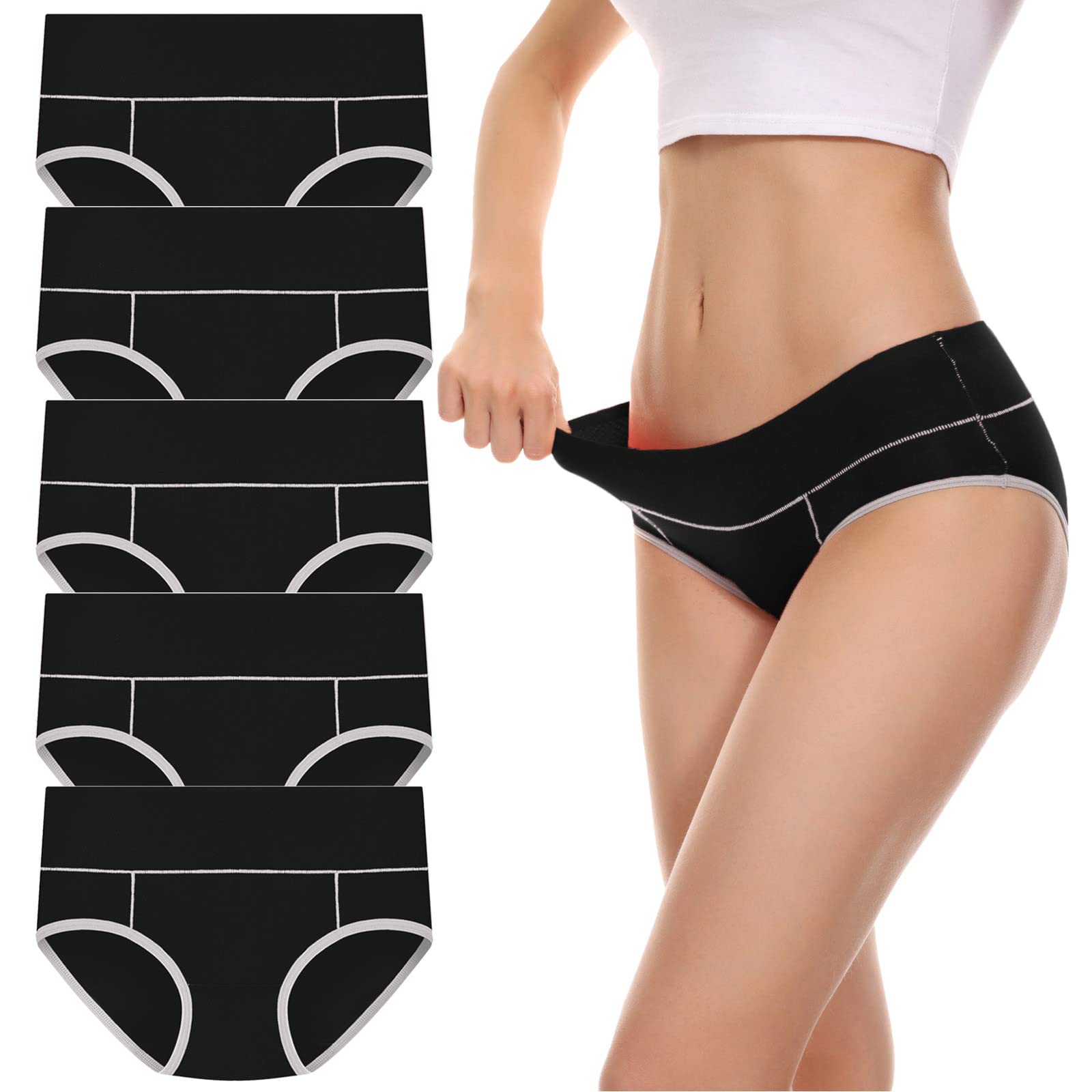 **Gufesf Women's Cotton Underwear - Soft Full Briefs, Breathable Panties Multipack for Everyday Comfort | Perfect for Work, Sleep & Travel**