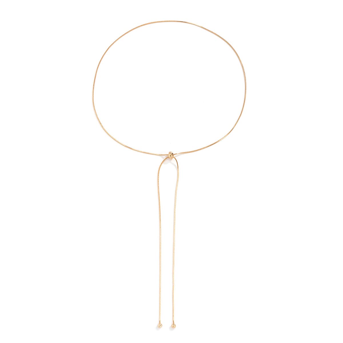 Boho Y-Necklace for Women - Adjustable Gold Pendant Necklace with Thin Chain, Minimalist Slider Design for Layering & Everyday Wear