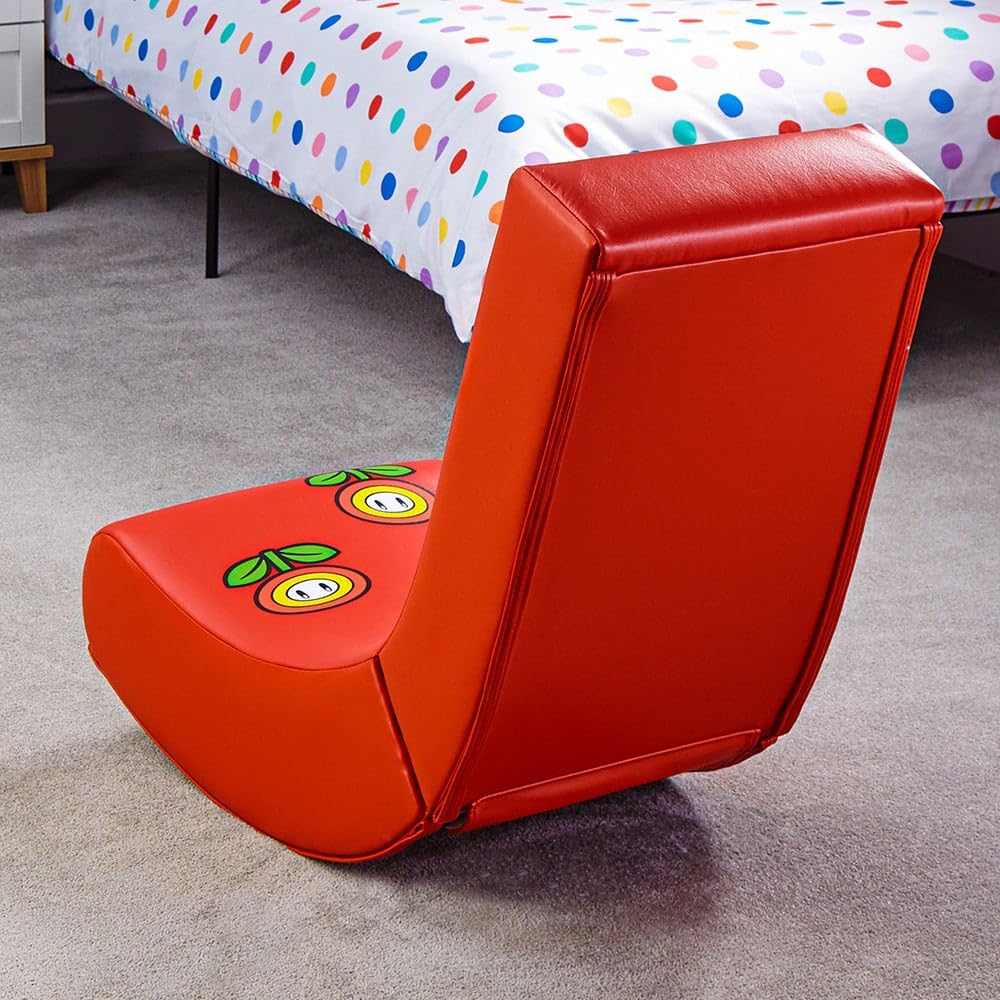 Nintendo Mario Video Rocker Gaming Chair - PU Leather Recliner for Kids & Adults - Perfect for Gaming, Relaxing & Movie Nights
