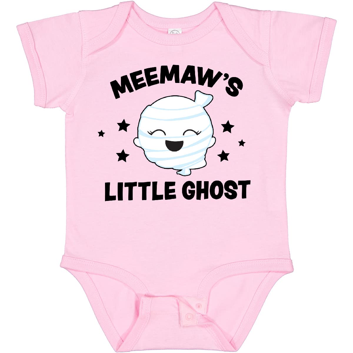 Inktastic Cute Meemaw's Little Ghost with Stars Baby Bodysuit - Adorable Halloween Outfit for Infants & Toddlers - Perfect for Family Photos, Trick-or-Treating & Spooky Celebrations