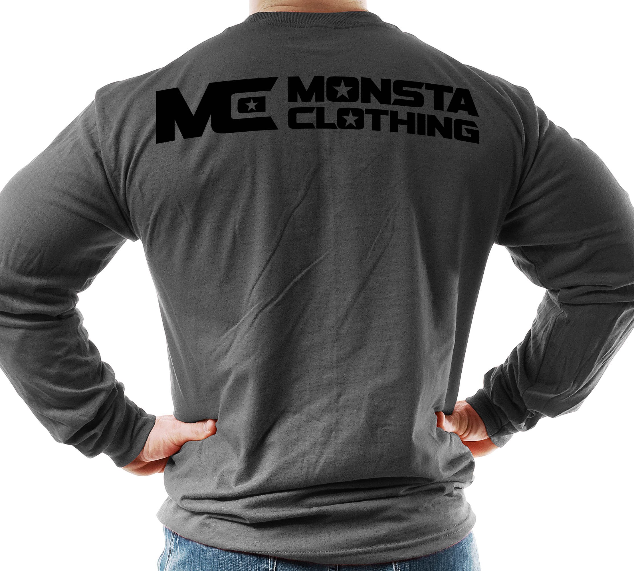 MonstaMan MuscleSymbol Men's Bodybuilding Workout Gym Long Sleeve Shirt - High Performance Training & Fitness Apparel for Weightlifting, CrossFit & Bodybuilding