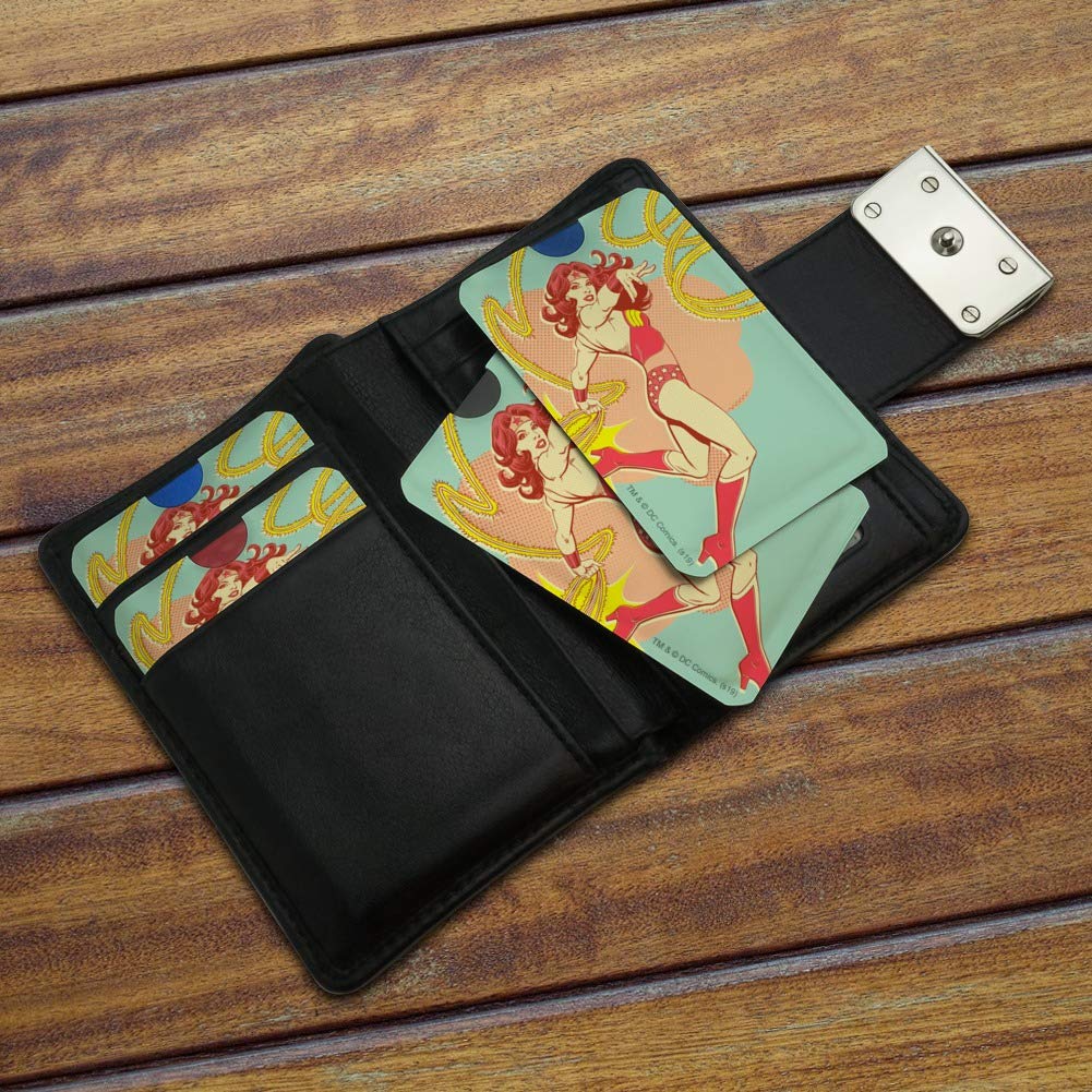 Wonder Woman Golden Lasso RFID Blocking Credit Card Holder - Set of 4 for Wallet Protection | Perfect for Travel, Shopping & Everyday Use to Prevent Digital Theft