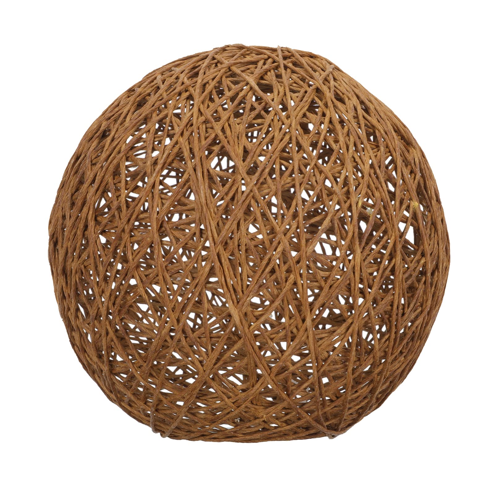 Beaupretty Rattan Ceiling Lamp - Round Woven Hanging Light Fixture, Modern Lattice Wicker Globe Ball Style Lamp Shade for Home, Restaurant, Cafe, Bedroom, Living Room (Dark Coffee) - Perfect for Boho, Farmhouse & Coastal Decor