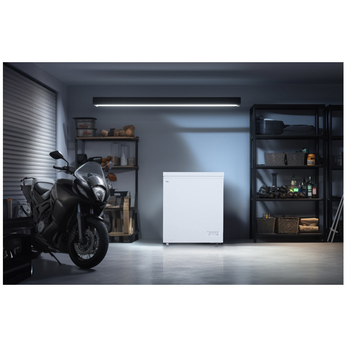 TCL 142L Hybrid Chest Freezer F155CFW - Energy Efficient Upright Deep Freezer for Home, Garage & Restaurant Use - Perfect for Frozen Food Storage & Bulk Meal Prep