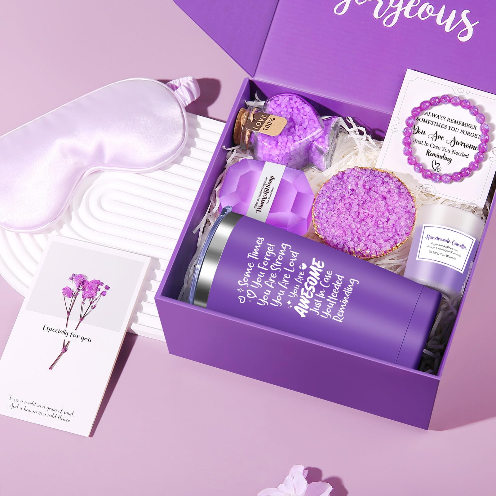 Luxury Spa Gift Baskets for Women - Relaxing Bath & Body Care Set with Essential Oils, Bath Bombs & Scented Candles - Perfect Birthday, Christmas, Get Well Soon or Thank You Gift for Best Friends, Coworkers & Loved Ones - Ideal for Self Care, Stress Relief & Home Spa Nights