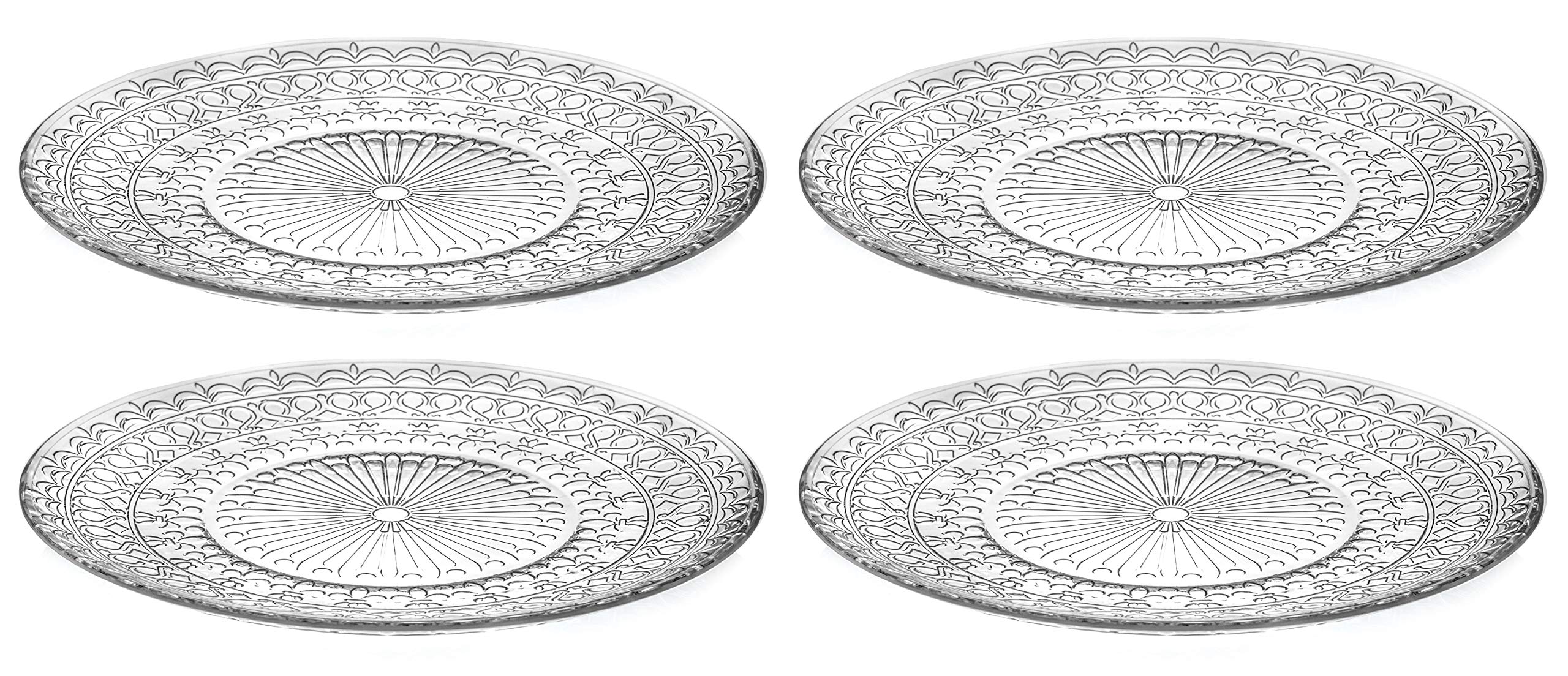 Barski Glass Dinner Plates Set of 4 - 10.2