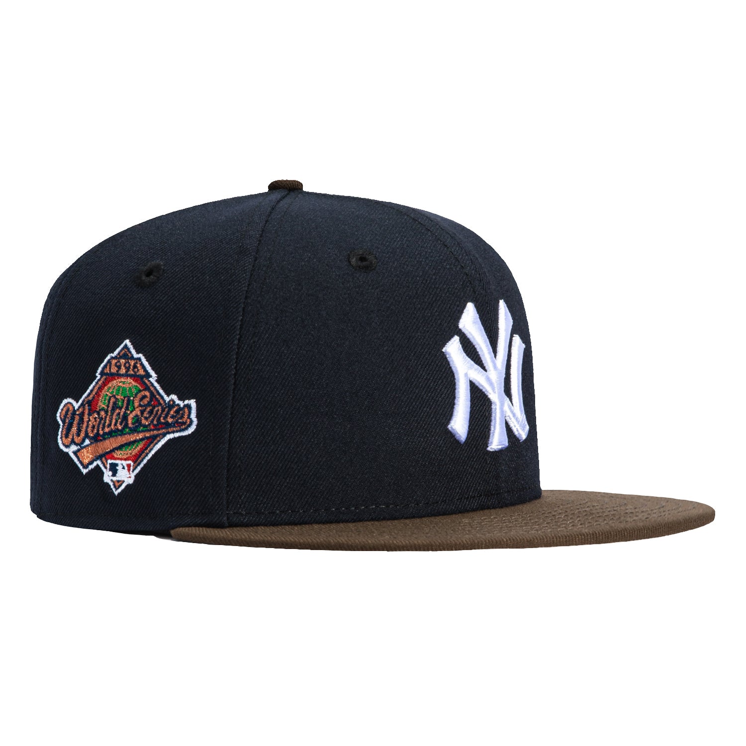 New Era 59Fifty New York Yankees 1996 World Series Patch Snapback Hat - Navy & Brown - Official MLB Baseball Cap for Men & Women - Perfect for Games, Collecting & Streetwear Fashion
